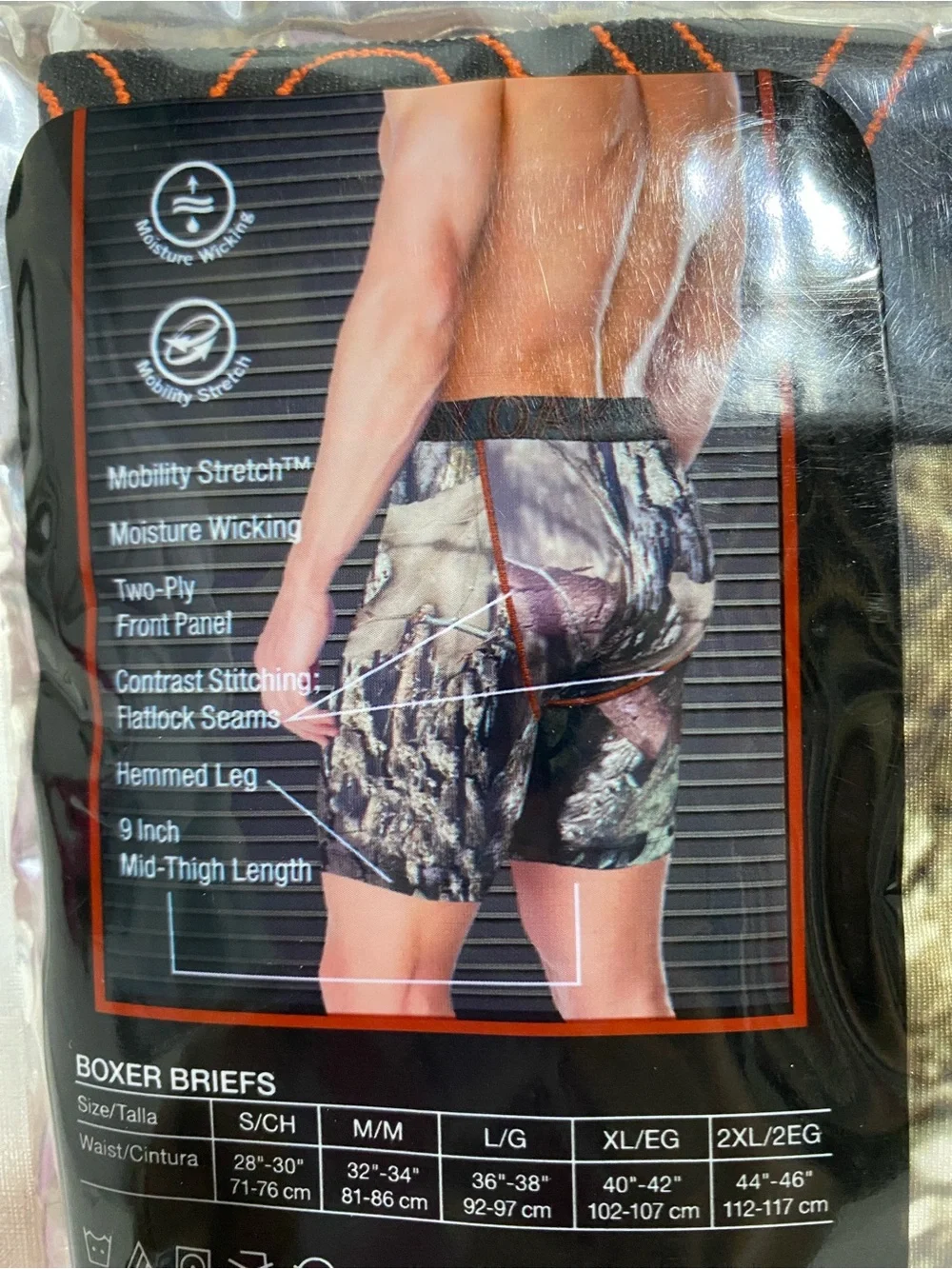 Mossy Oak Men's Camo Mid-Thigh Boxer Briefs - Green Camo